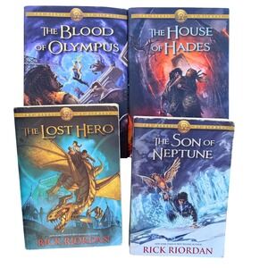 Rick Riordan Heroes of Olympus Book Lot 1 2 4 5 Paper-Hardcov Fantasy Series